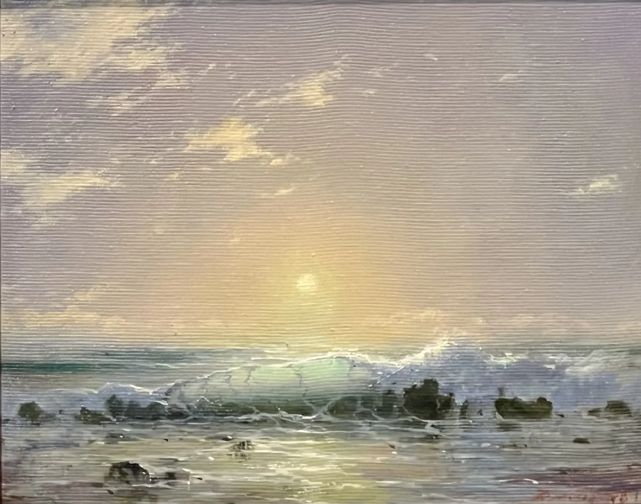 Дмитриев Георгий Руальдович, «Утро на море», холст, масло, 20 × 25 см