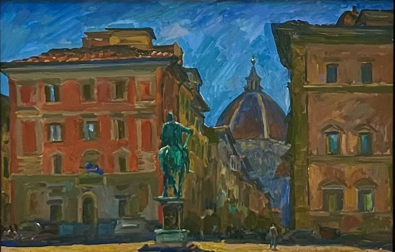 Сорокин Иван Васильевич, «Флоренция», картон, масло, 54,7 × 82,5 см