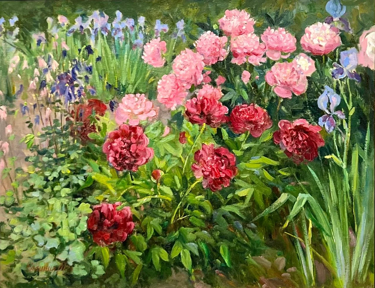 Калинин Михаил Алексеевич, «Пионы», холст, масло, 70 × 90 см
