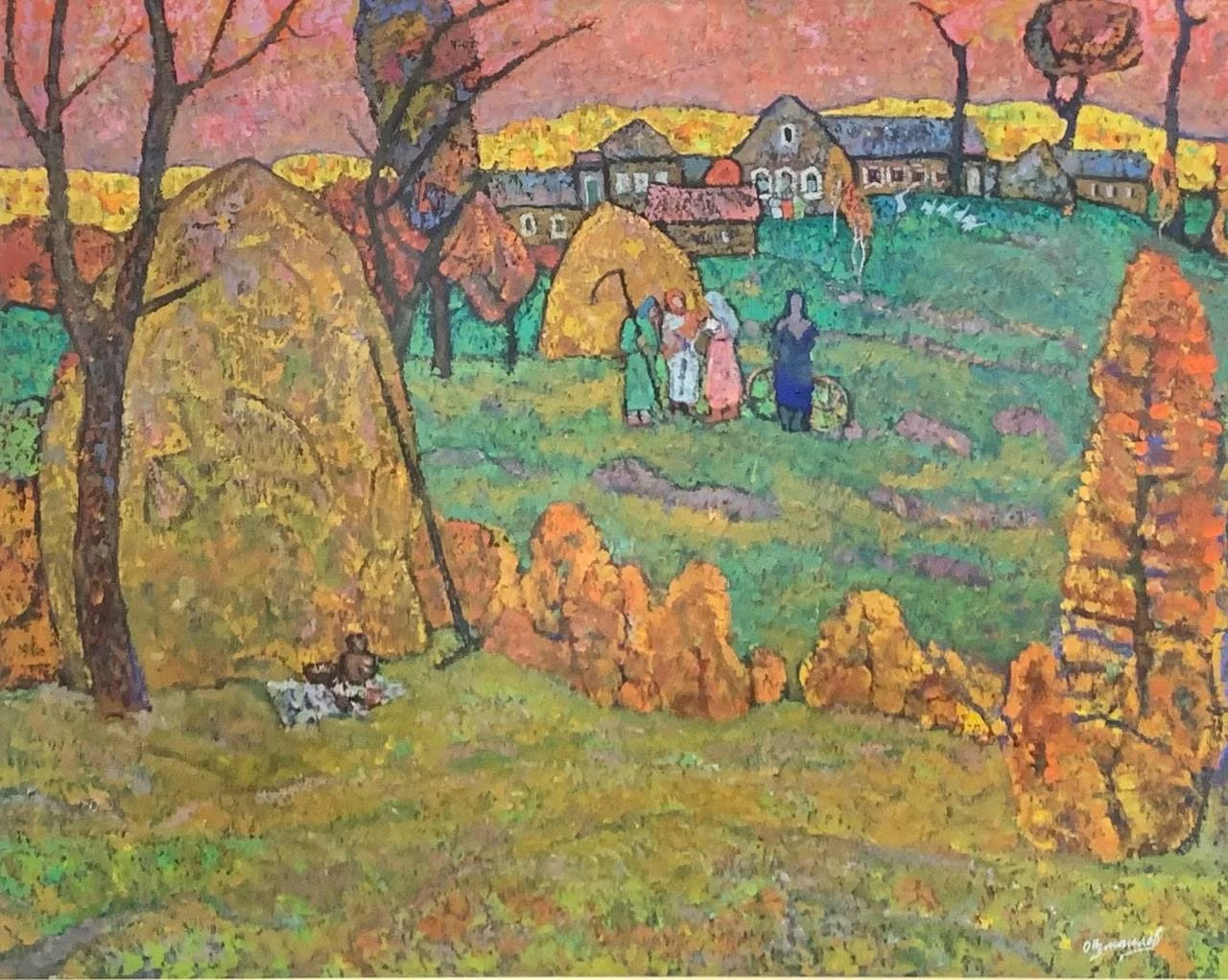 Измайлов Орджоникидзе Георгиевич, «Старая деревня», картон, масло, 70 × 90 см