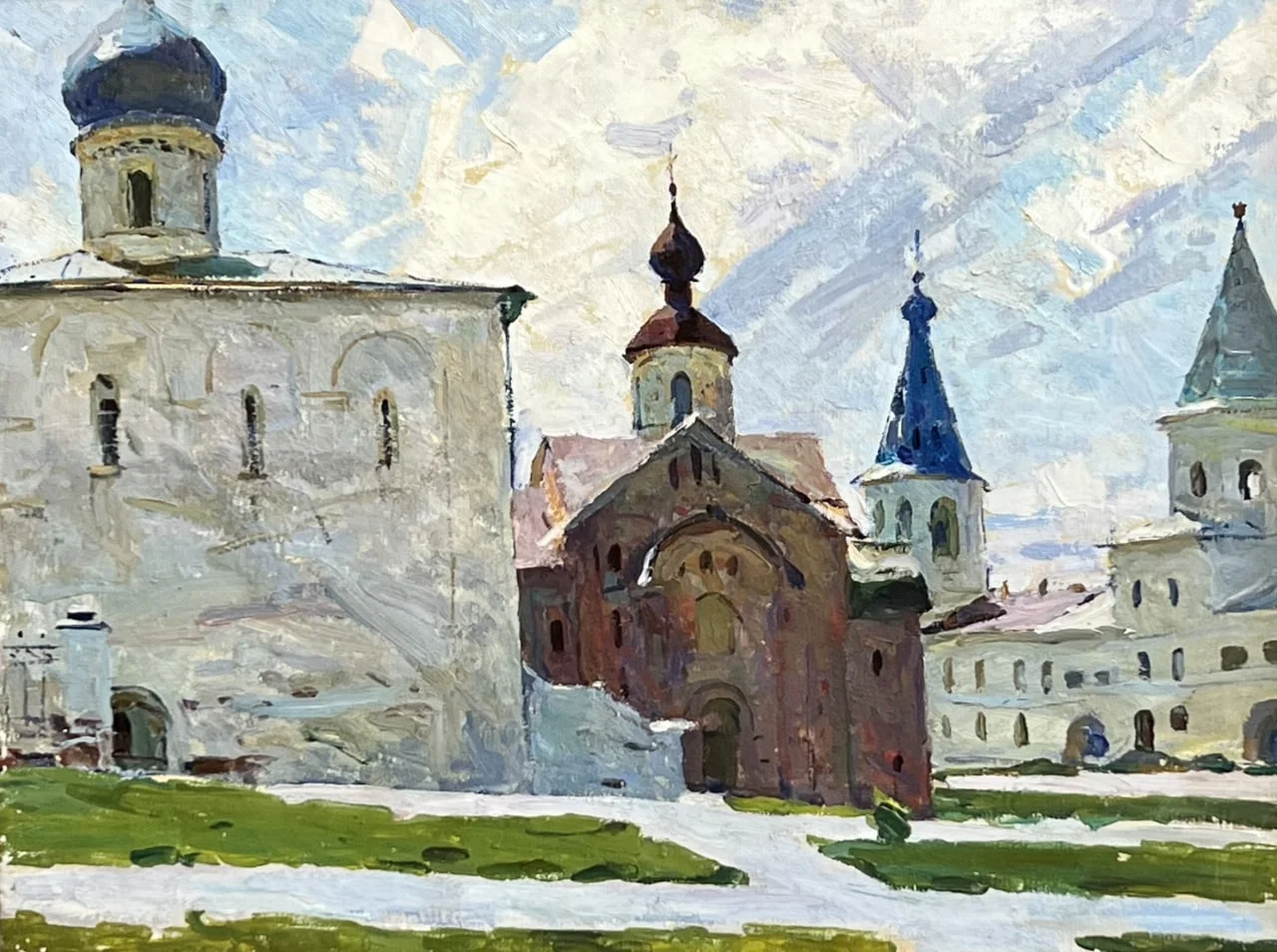 Чебаков Никита Никанорович, «Новгород. Вечевая площадь», холст, масло, 59 × 79,5 см