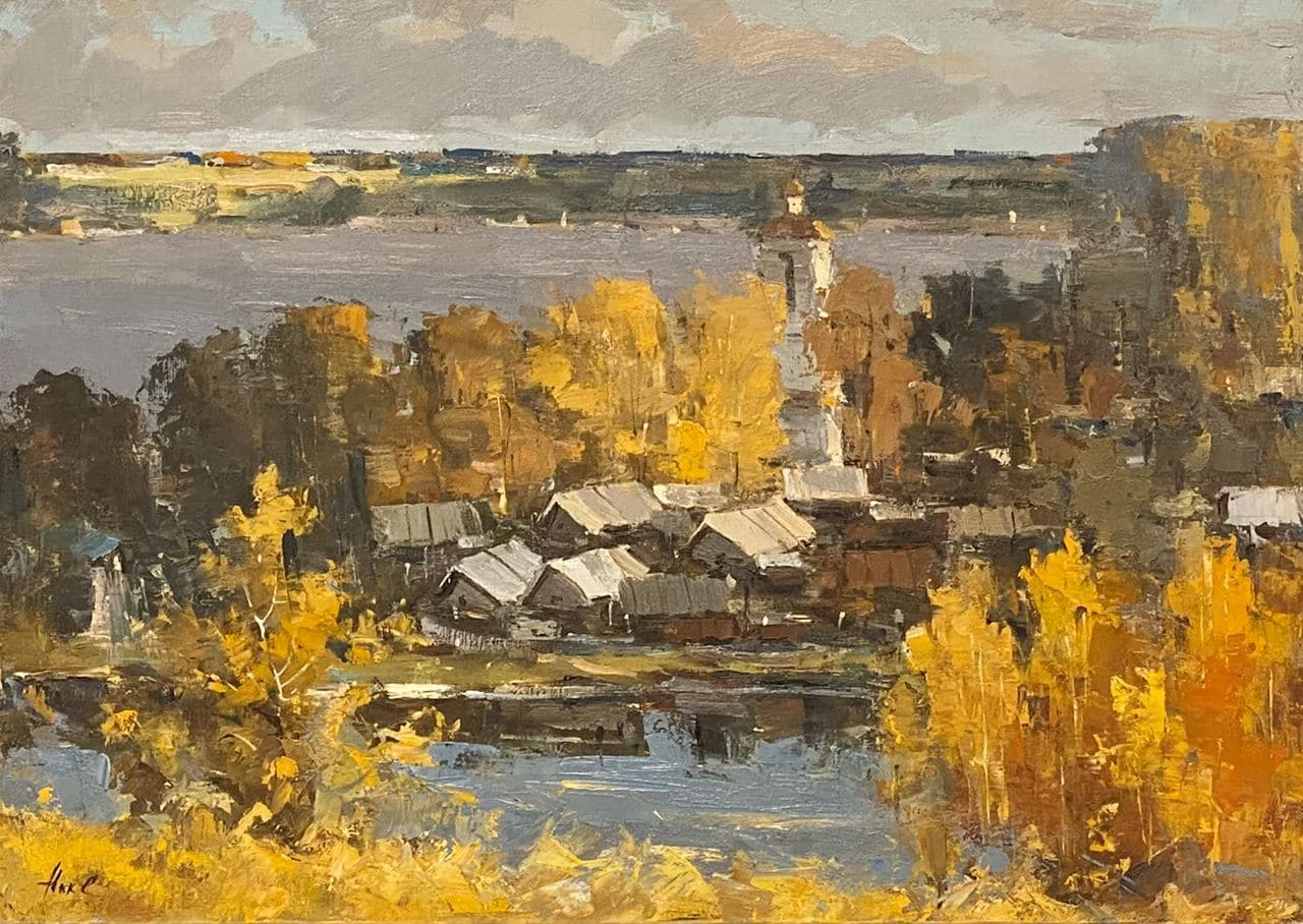 Никитин Сергей Борисович, «Золотой плёс», холст, масло, 50 × 70 см