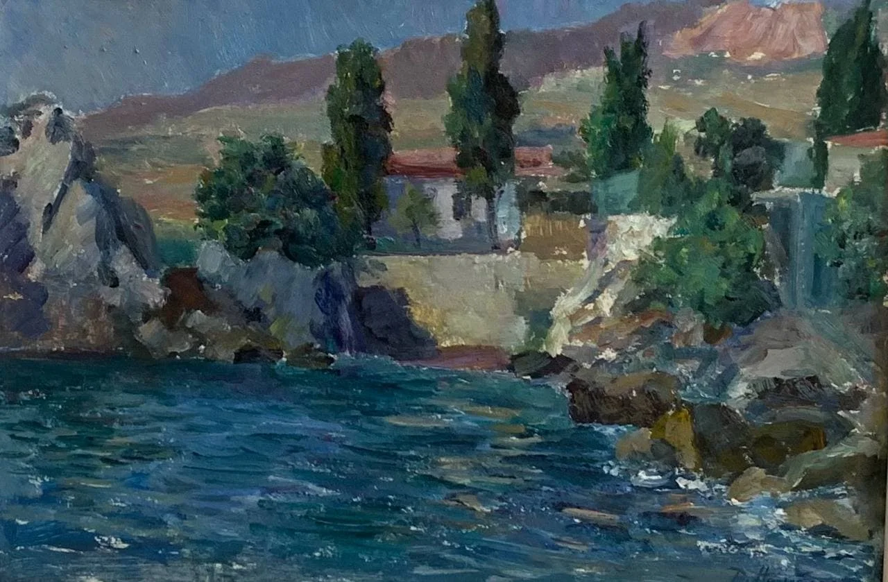 Налбандян Дмитрий Аркадьевич, «Гурзуф», картон, масло, 34,5 × 49,8 см