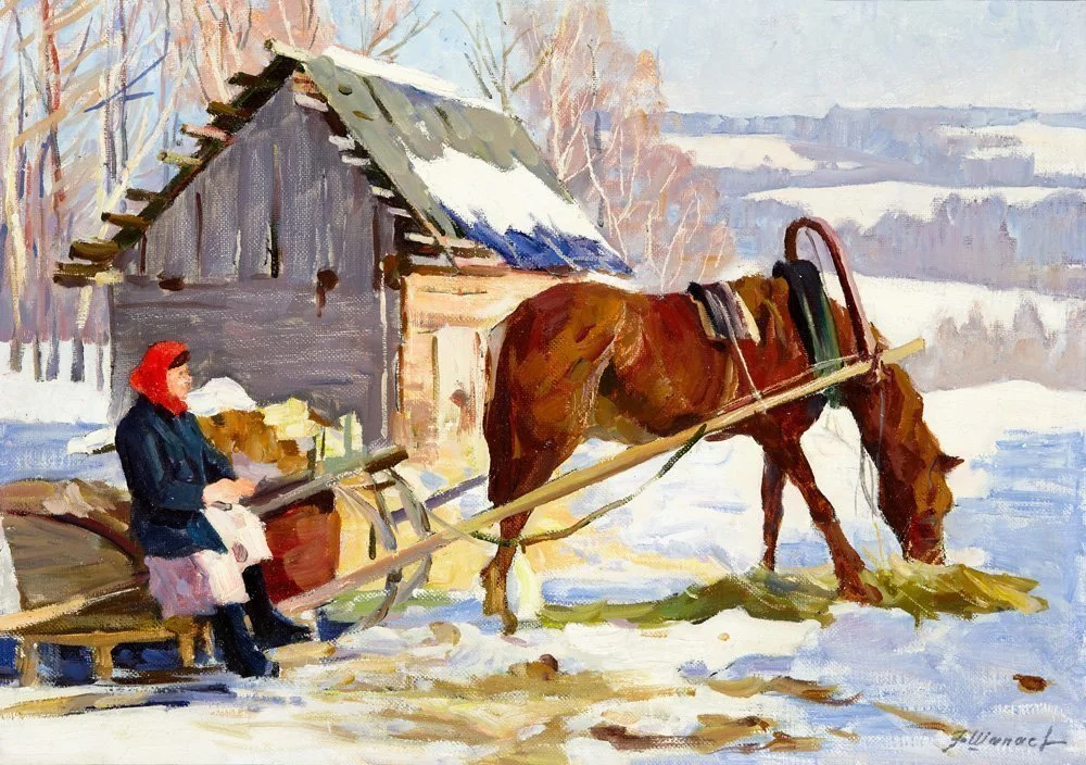 Шапаев Фёдор Васильевич, «Март», холст, масло, 50 × 70 см
