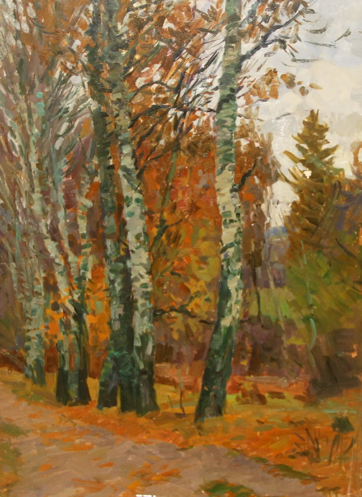 Тегин Дмитрий Капитонович, «Подмосковная осень», картон, масло, 70 × 50 см