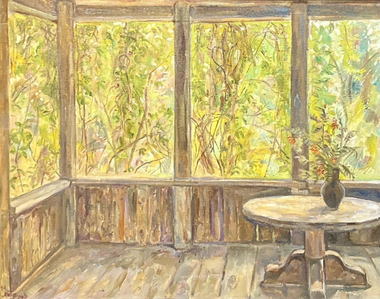 Тутунов Андрей Андреевич, «Веранда осенью», холст, масло, 69 × 89 см