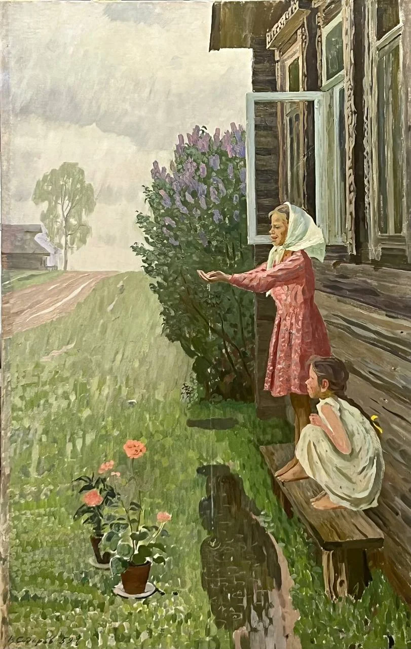 Сидоров Валентин Михайлович, «Дождик»», холст, масло, 76 × 118 см