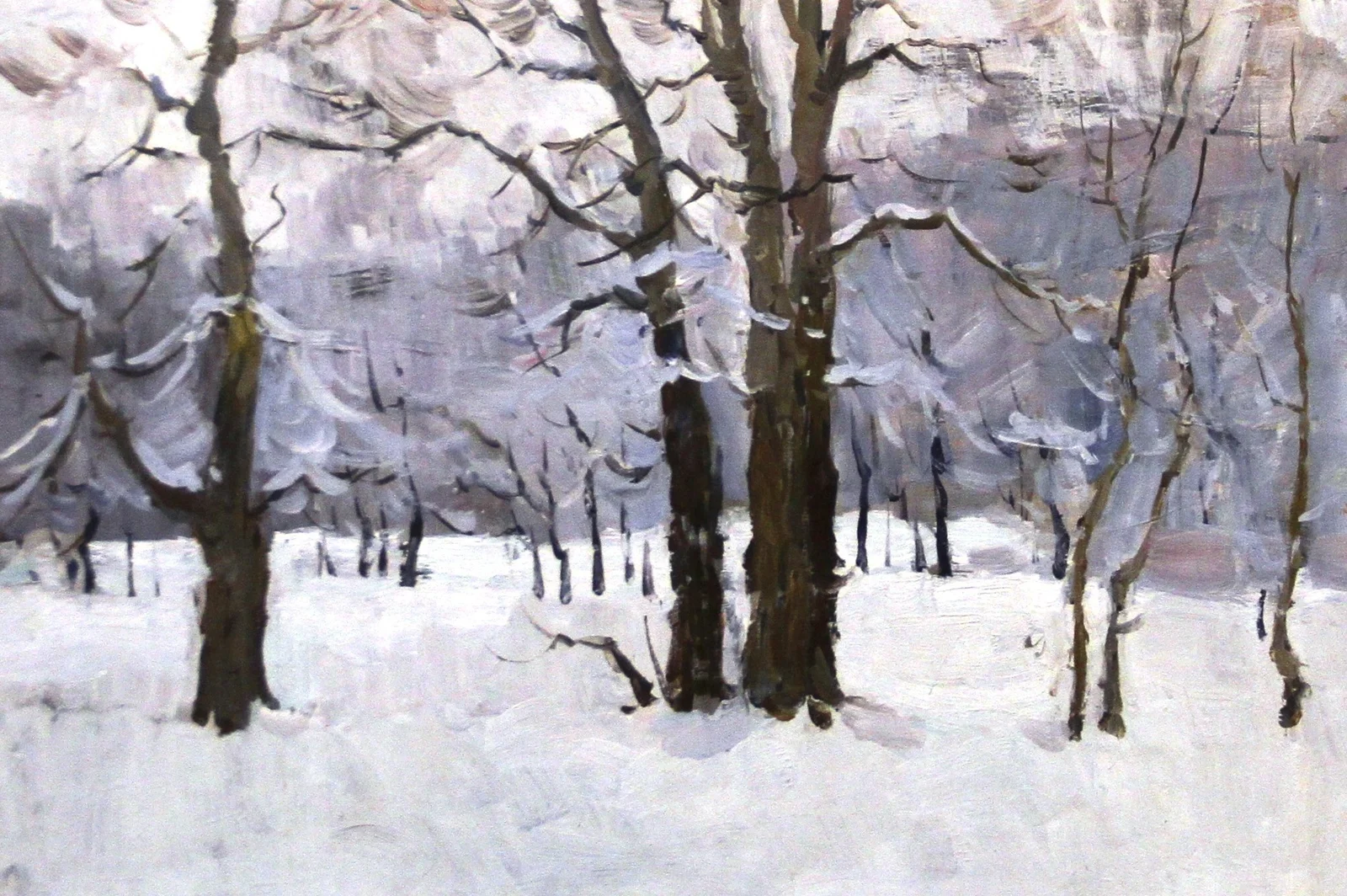 Максютов Рашит Гарифович, «Зимний лес», картон, масло, 42 × 60 см