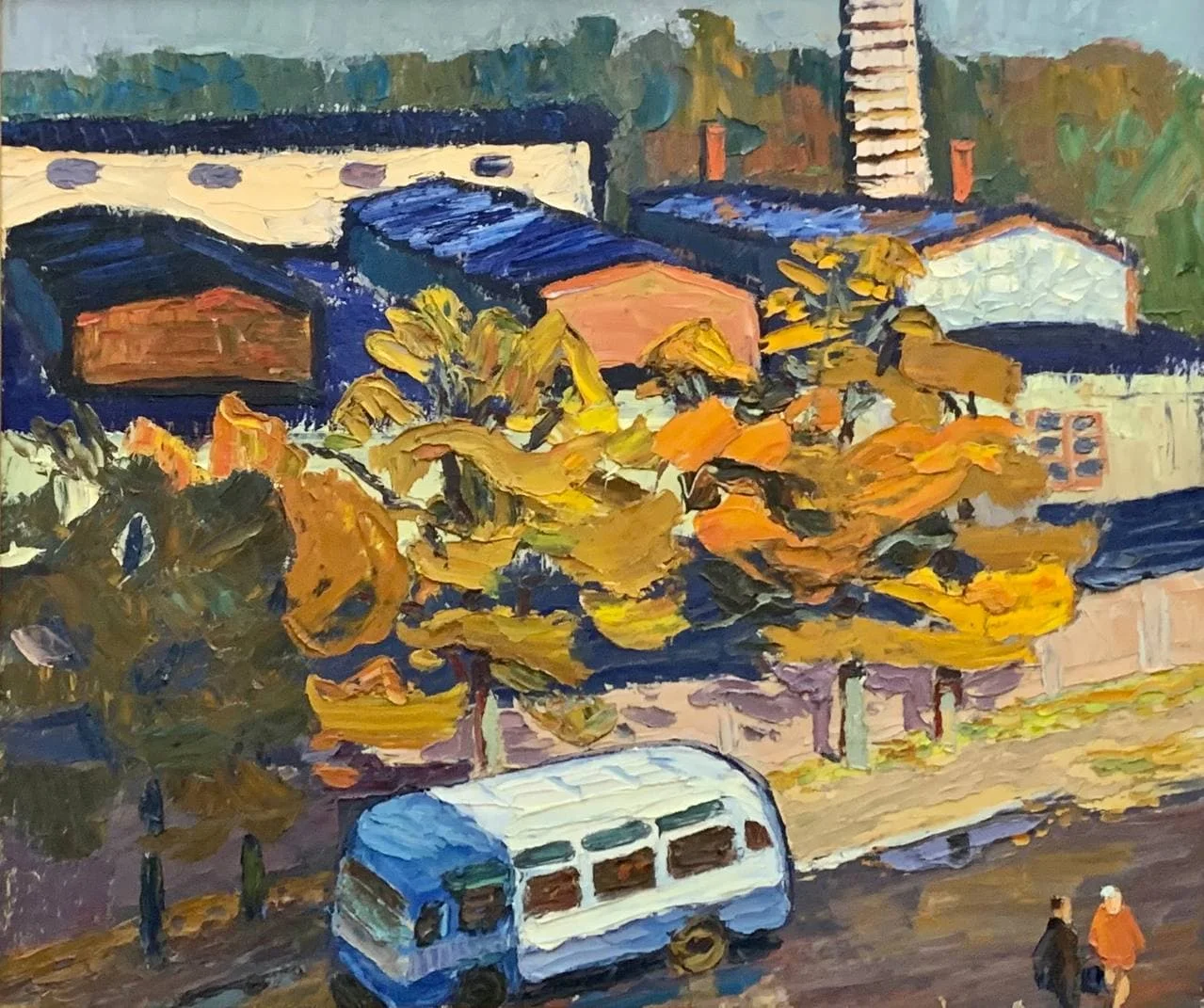 Качалов Геннадий Борисович, «Городской мотив», картон, масло, 57,5 × 68 см