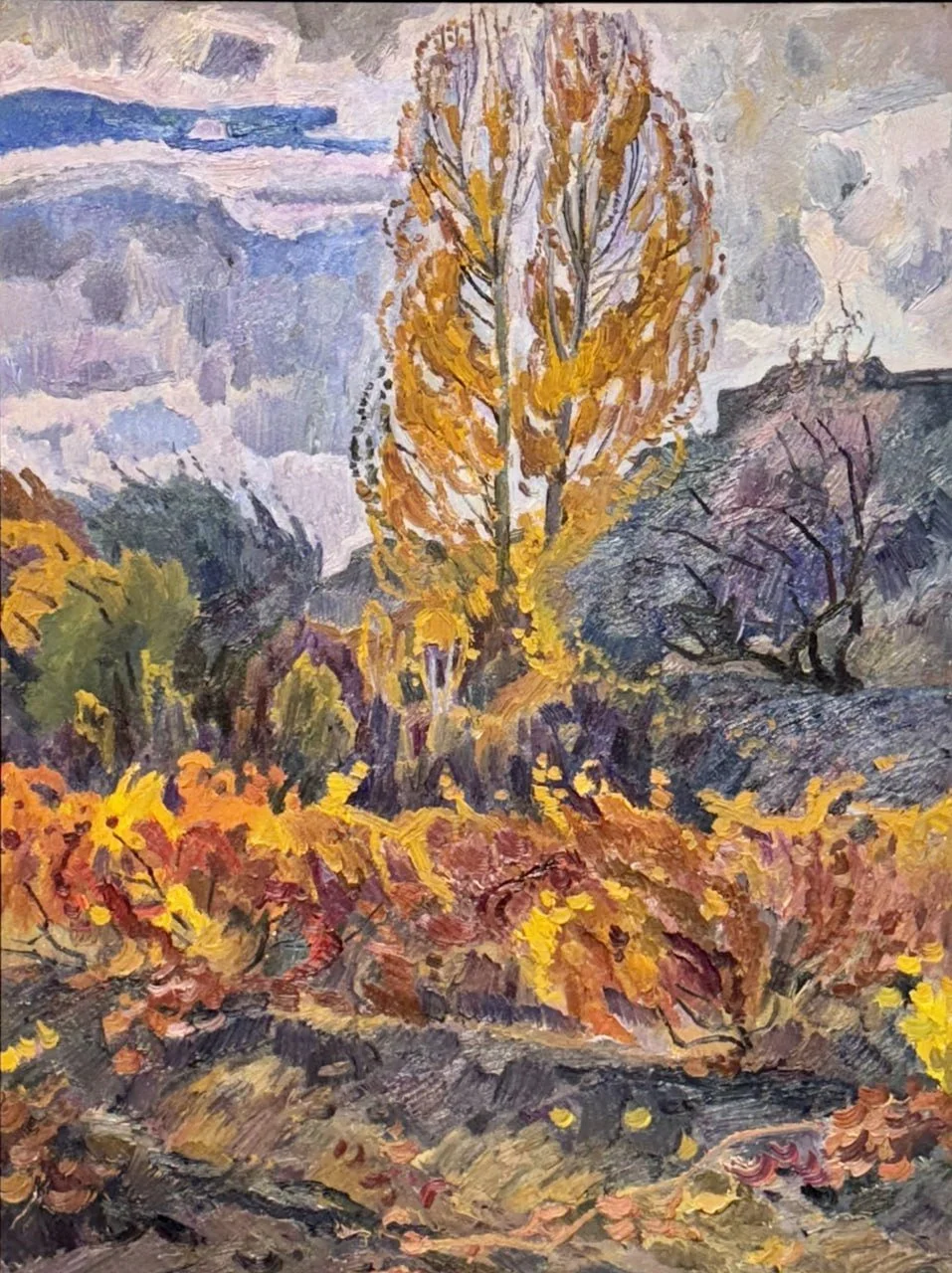Папикян Альберт Степанович, «Осень», картон, масло, 75 × 56 см