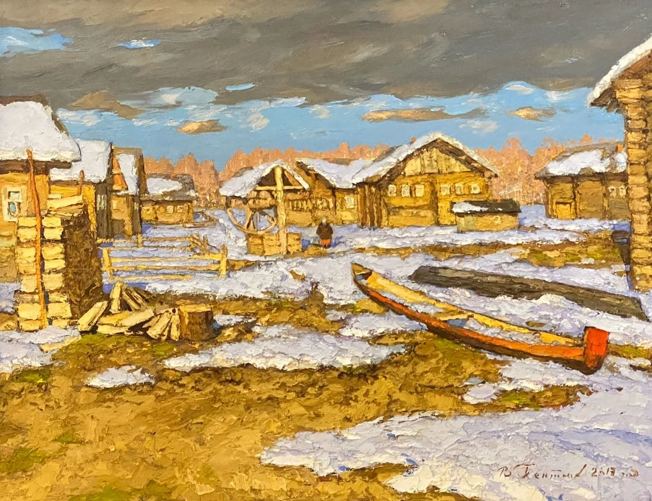 Пентюх Владимир Викторович, «Северная деревня», холст, масло, 60 × 75 см