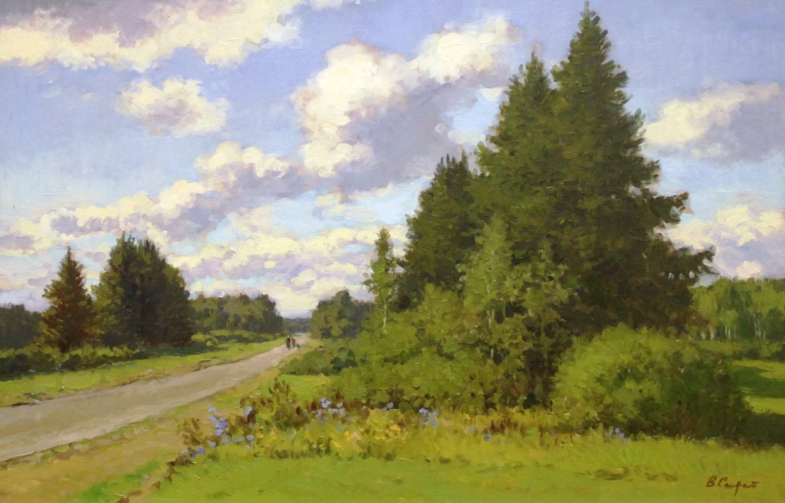 Секрет Валерий Михайлович, «Летний пейзаж», холст, масло, 80 × 120 см