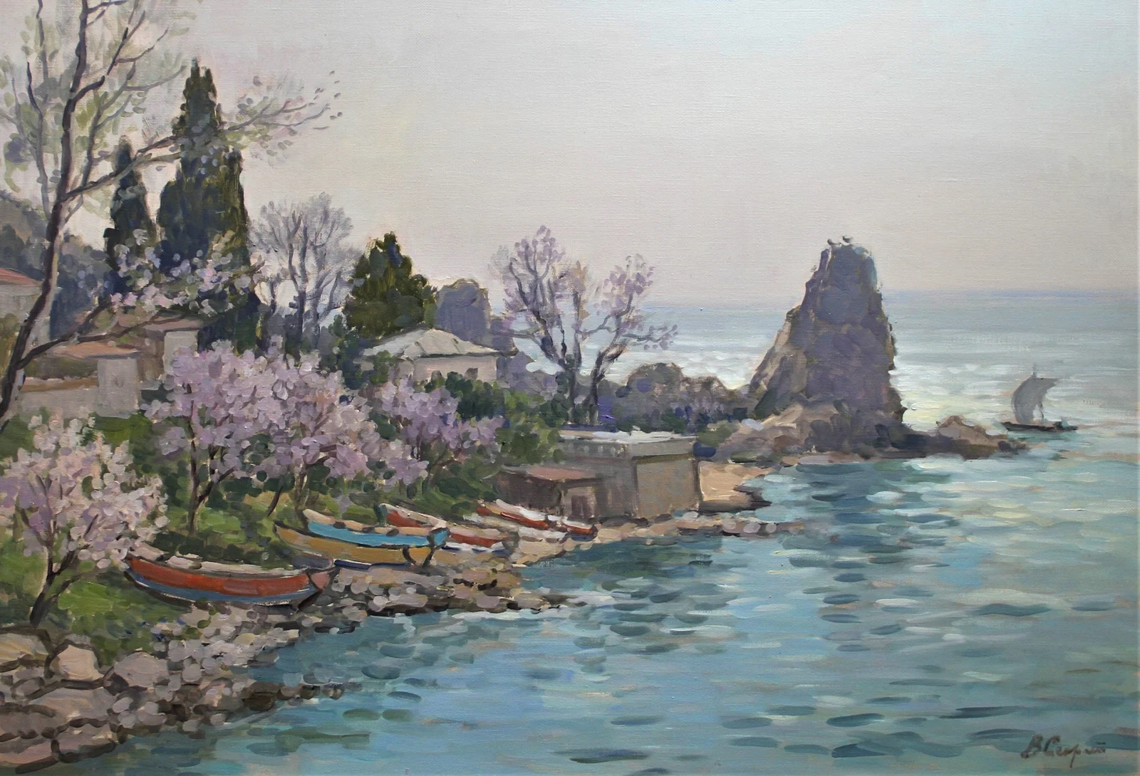 Секрет Валерий Михайлович, «Бухта Чехова. Гурзуф», холст, масло, 70 × 100 см