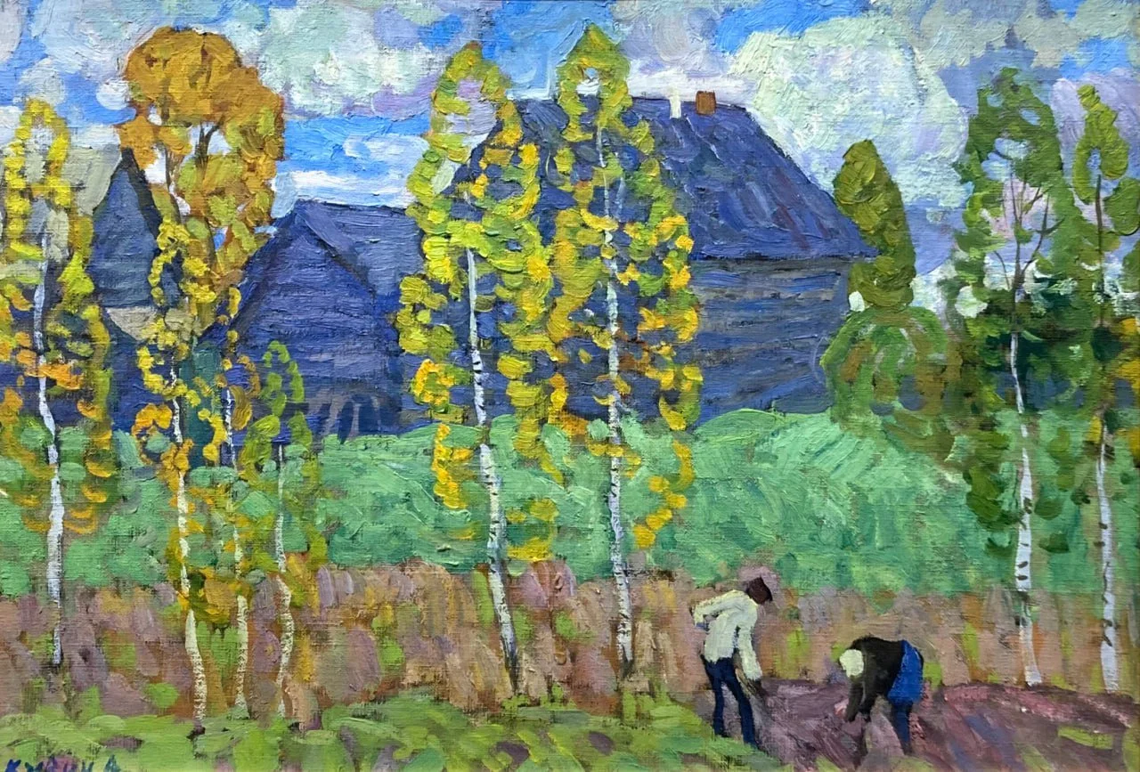 Кувин Анатолий Иванович, «Осень», картон, масло, 35 × 50 см