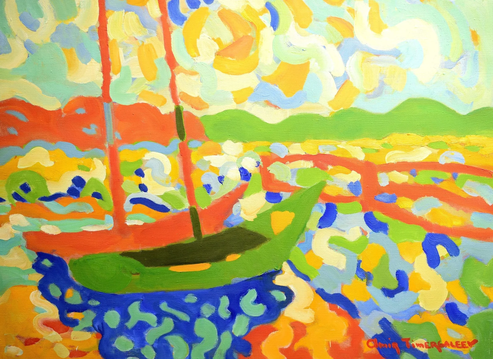 Тимергалеев Амир, «Летний пейзаж», холст, масло, 60 × 80 см