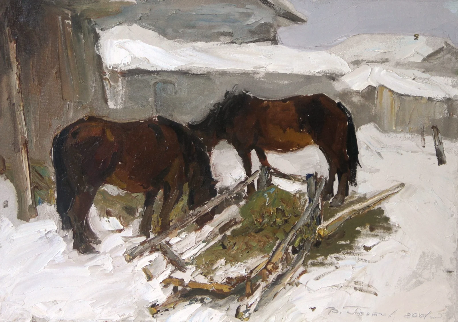 Пентюх Владимир Викторович, «Во дворе», холст, масло, 40 × 56 см