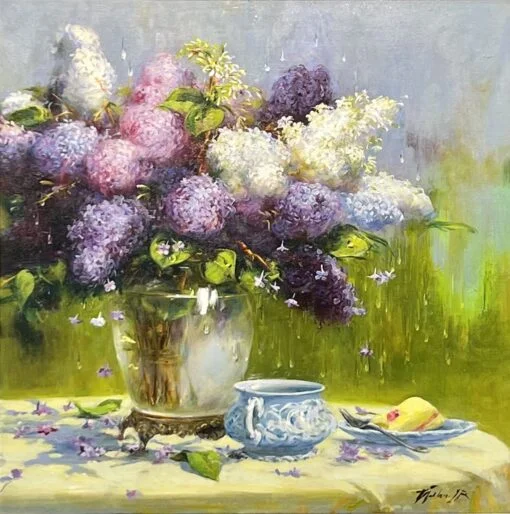 Федорова Ирина Ревельевна, «Сирень в саду», холст, масло, 70 × 70 см