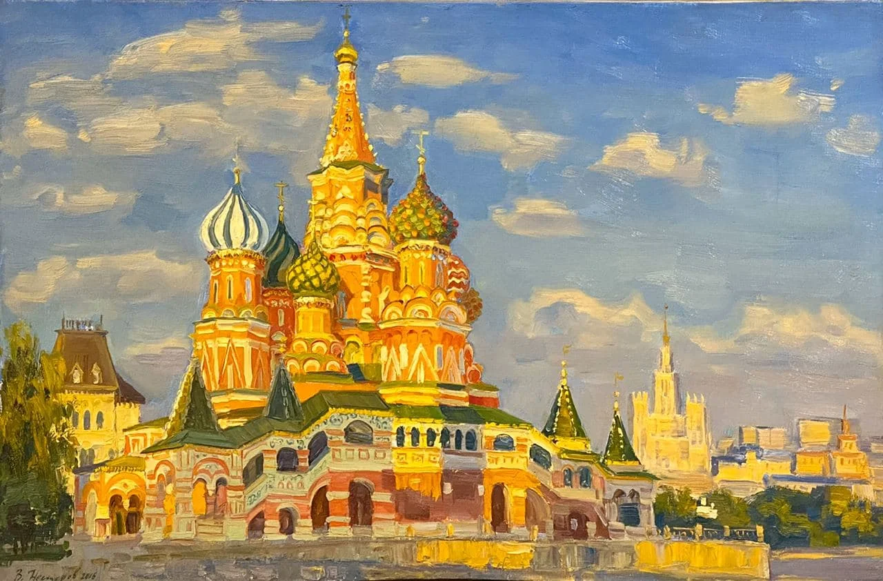 Нестеров Василий Евгеньевич, «Покровский собор», холст, масло, 40 × 60 см