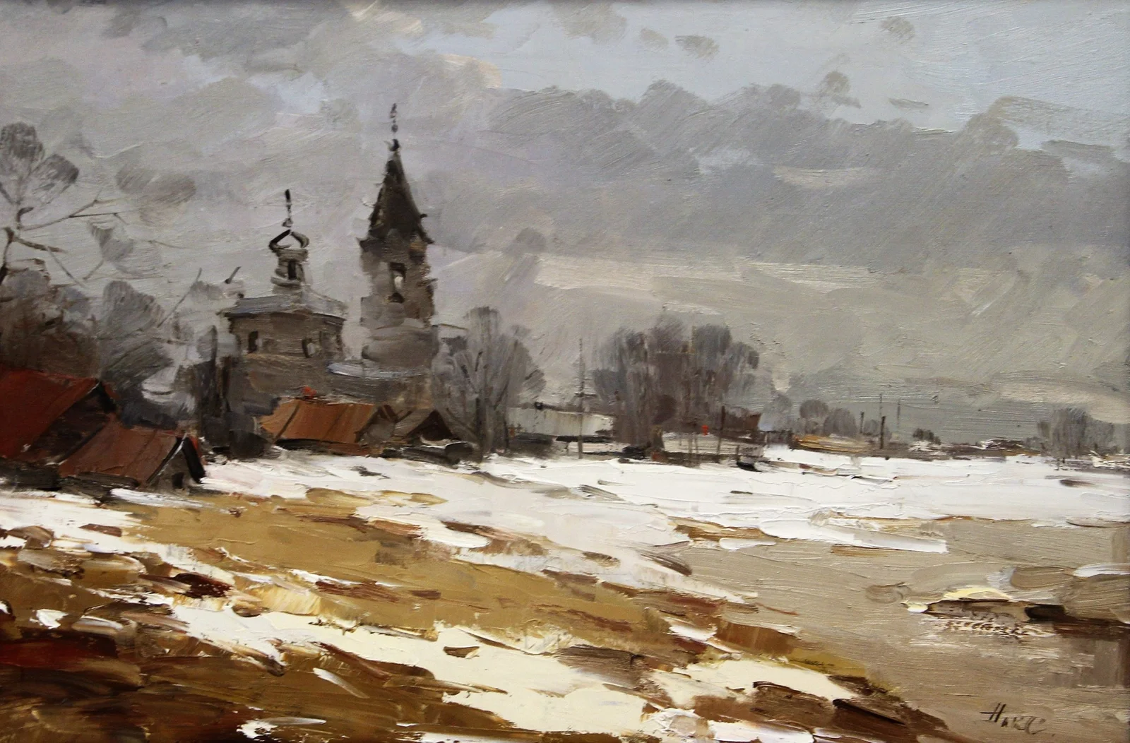 Никитин Сергей Борисович, «Окраины Суздаля», холст, масло, 40 × 60 см