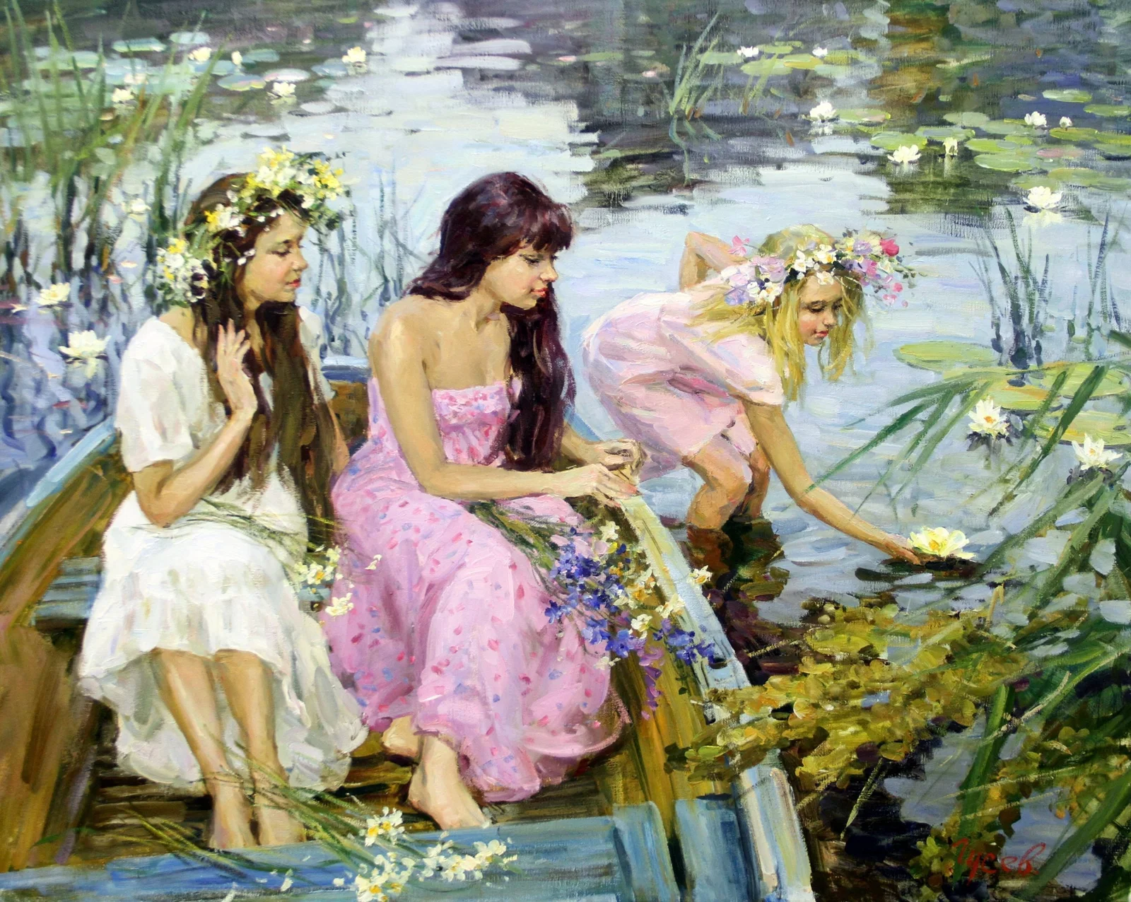 Гусев Владимир Сергеевич, «Лилия», холст, масло, 80 × 100 см