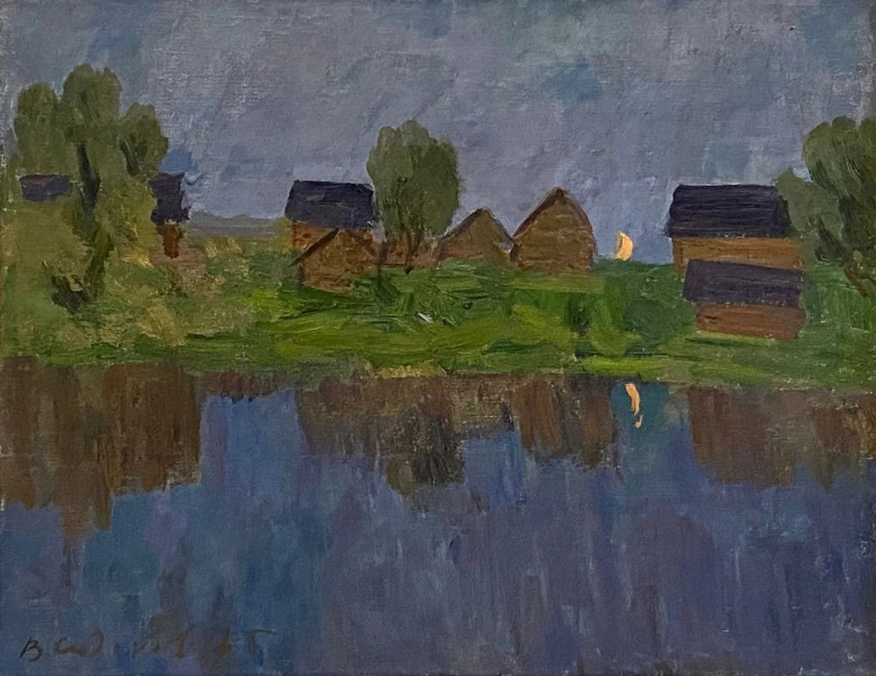 Сидоров Валентин Михайлович, «Луна восходит», холст, масло, 50 × 63 см