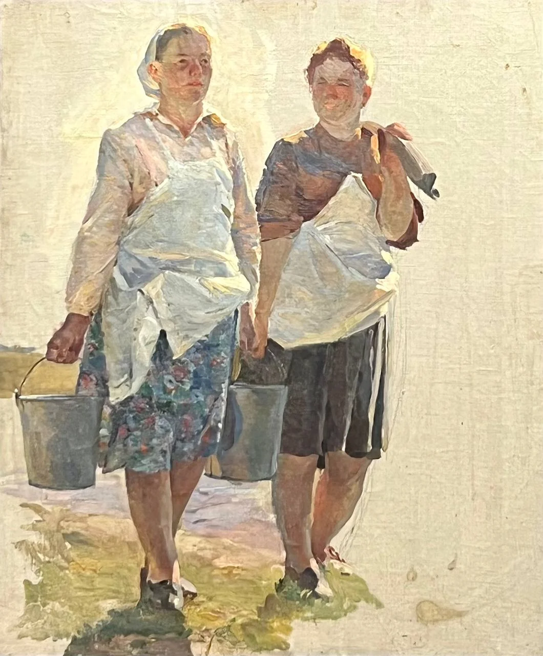 Чебаков Никита Никанорович, «Доярки», холст, масло, 54 × 64 см