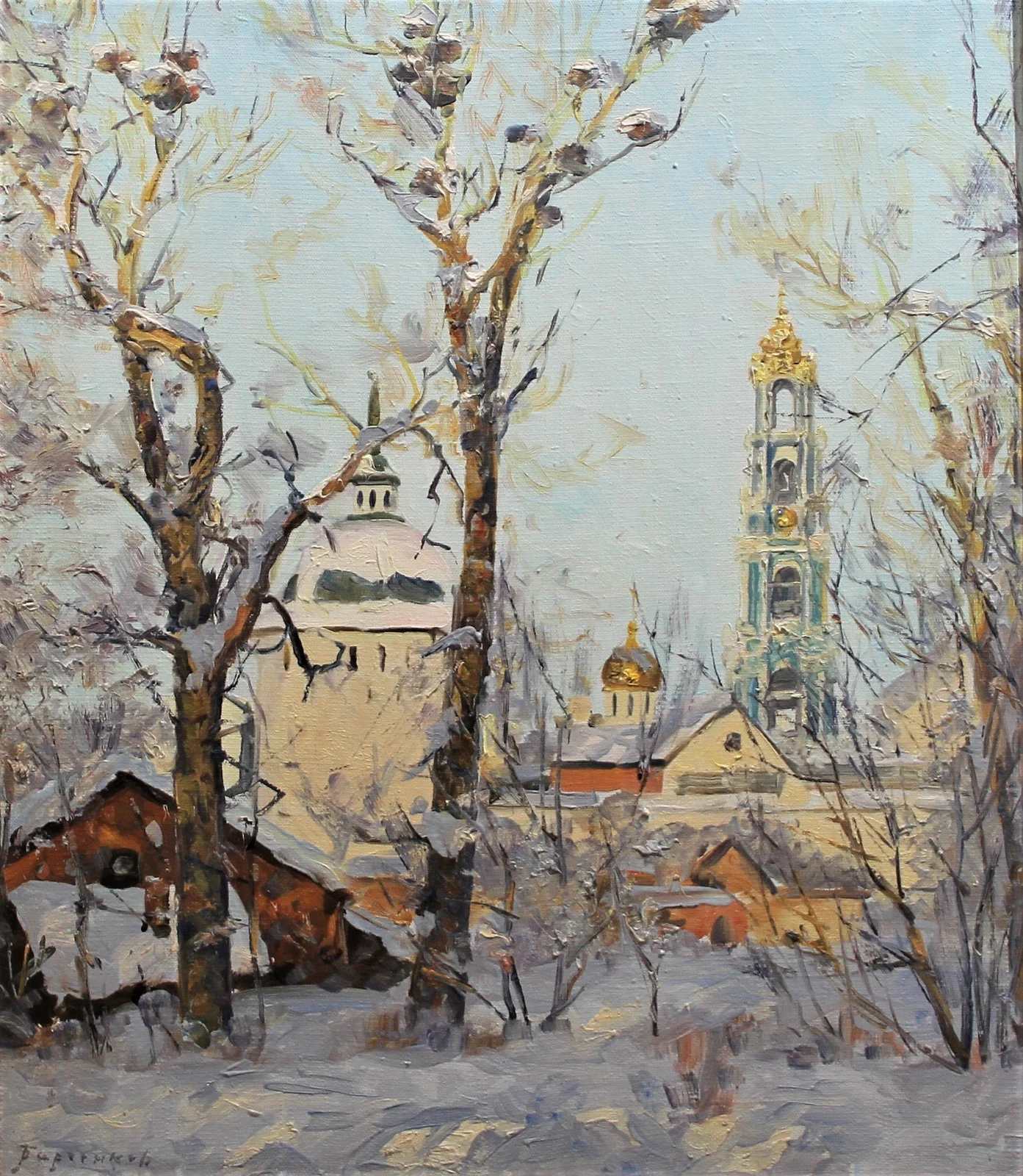 Барченков Николай Иванович, «Теплый февраль», холст, масло, 70 × 60 см