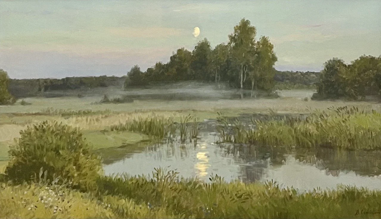 Секрет Валерий Михайлович, «Восход луны», холст, масло, 70 × 120 см