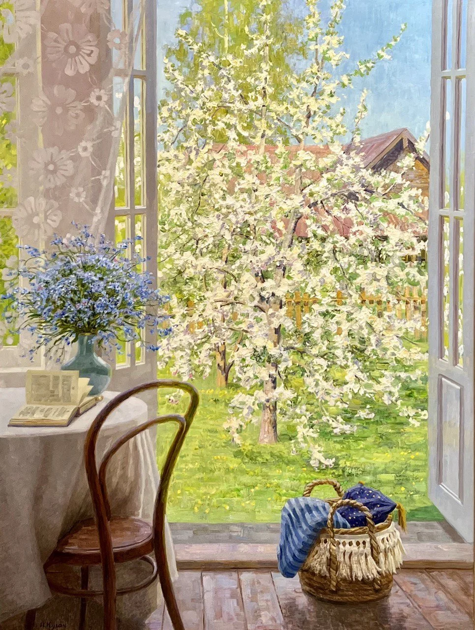 Кугач Иван Михайлович, «Весенний сад», холст, масло, 160 × 120 см