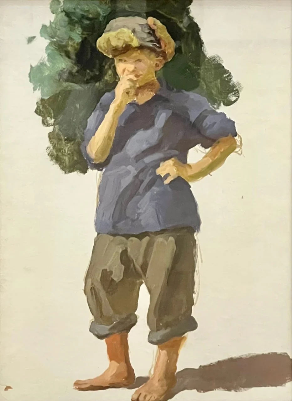 Беляев Николай Яковлевич, «Этюд мальчика», картон, масло, 34,8 × 41 см