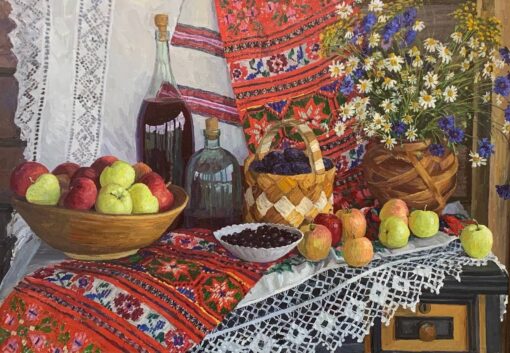 Куракса-Наталья-Александровна-Июль.-Натюрморт-с-яблоками-510x353